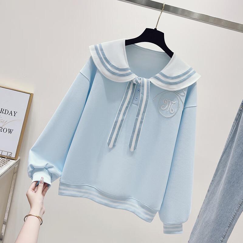 La Chapelle Soft Girl Sailor Collar Long Sleeve Sweatshirt