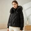 New fashion cotton clothes women's warm big fur collar temperament short women's cotton-padded clothes jacket