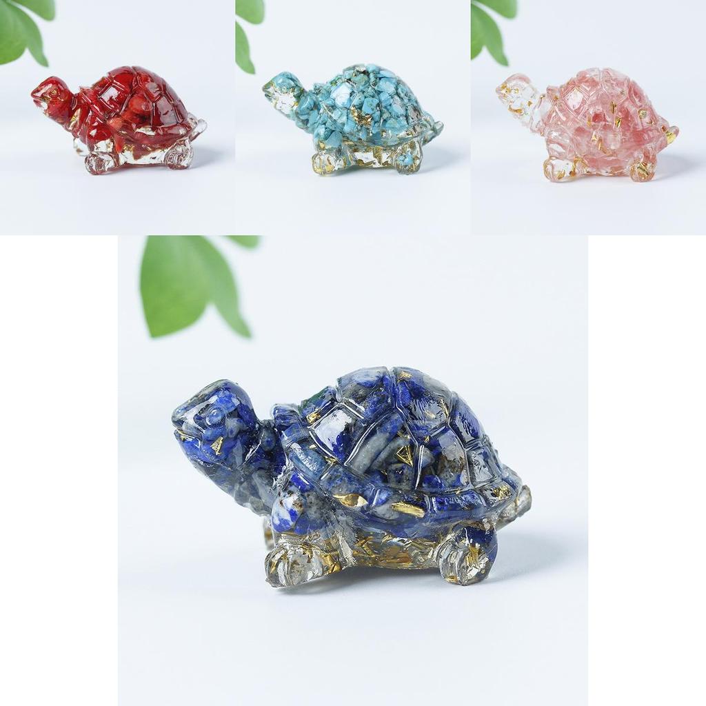 Resin Turtle Aquarium Figurine With Genuine Crystal Fragments For Wedding Or Party Gifts