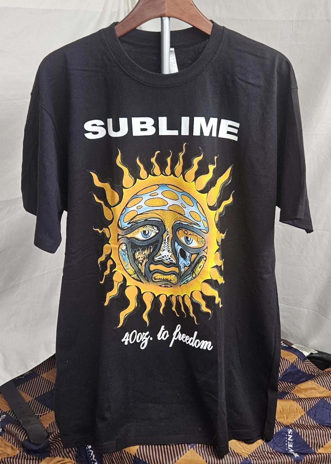 Men s Sublime Heavy Cotton Graphic Size Large Black Unisex T-Shirt S