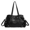 Leather Tote Bag Women's Fashion Shoulder Bag with Front Zip Pocket and Adjustable Crossbody Strap