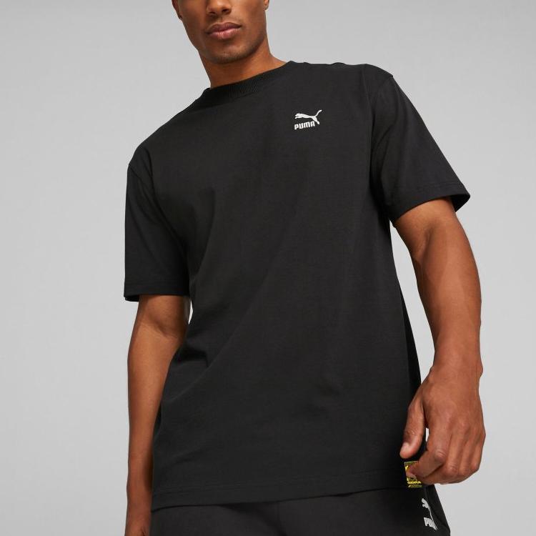 Puma X Staple Kollaboration American Vintage Regular Fit Tai Chi Print Rundhals Kurzarm T-Shirt Unisex Oberteile Schwarz 620702-01