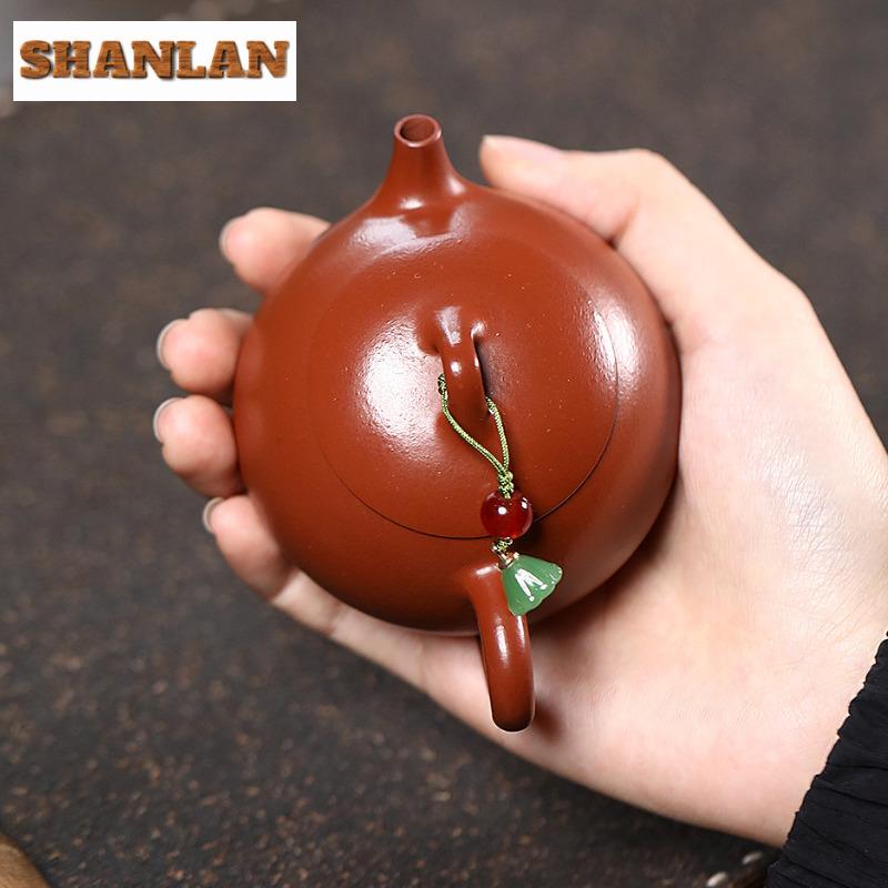 120ml Retro Yixing Purple Clay Teapot Handmade Little Scoop Pot Raw Ore Zhu Mud Tea Maker Kettle With Filter Zisha Tea Set Craft