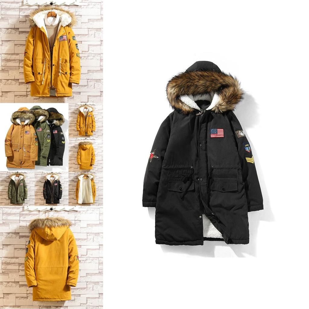 Premium Quality Men's Winter Fur Hooded Long Flight Jacket Fleece Coat For Ultimate Warmth
