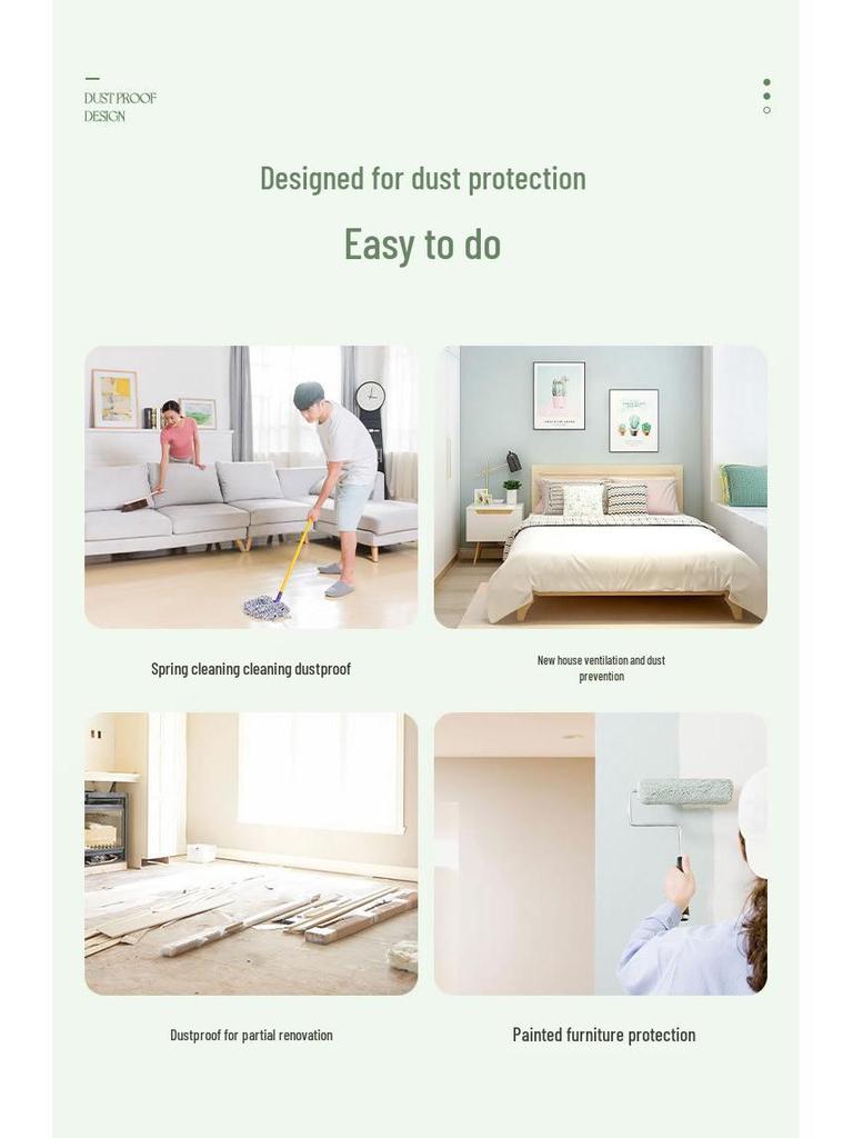Spring Cleaning Dustproof Disposable Furniture Cover - Protective Plastic Film Cloth