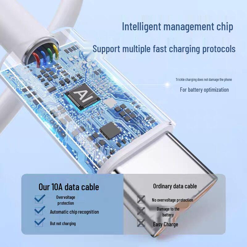 

120W Fast Charge Dual Type-C Cable for Apple 15/16 & Huawei Laptops Dual Type-C 25cm 120W Fast Charge