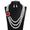 Rhinestone Bridal Accessory Embellished Pearl Necklace For Wedding Decor Dress