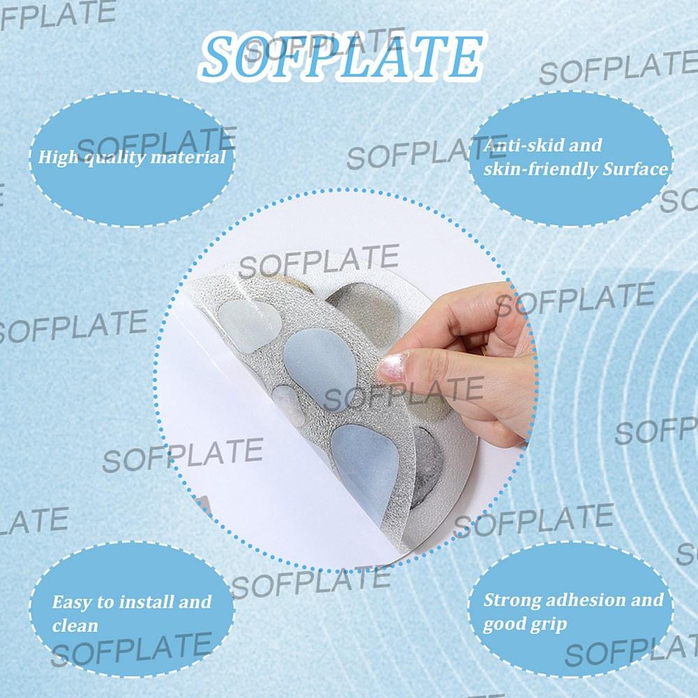 8Pcs PEVA Bathtub Anti-slip Stickers with Scraper Flat Round Colorful 149x1mm