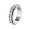 Size 6-10 Stainless Steel Spinner Fidget Ring Cubic Zirconia Lucky Ring  Women and Men
