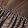 ZANZEA Women Casual Round Neck 3/4 Sleeve Loose Stripe Patchwork Long Dress