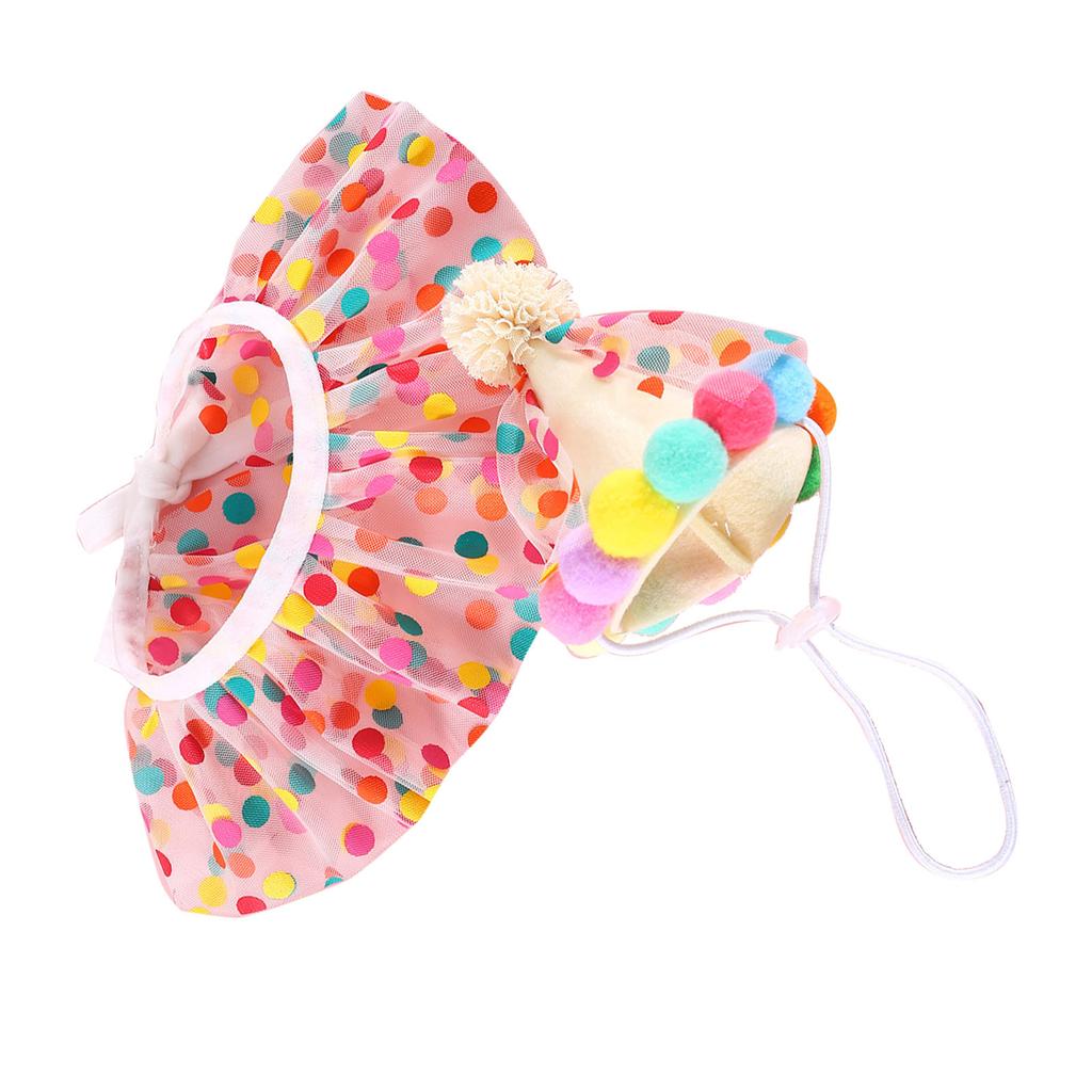 Pet Birthday Hat Bid Set Lovely Soft Pet Birthday Party Decorations Pet Colorful Hat Scarf for Dogs