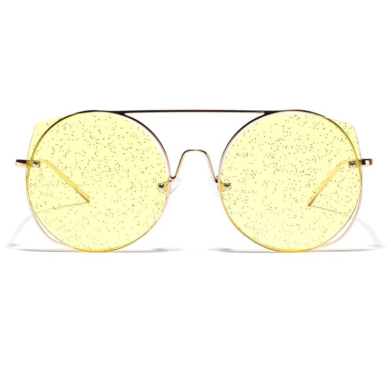 Glasses Frame Light Color Sunglasses Women'S Trend Glitter Sunglasses Men'S Metal Frame Glasses