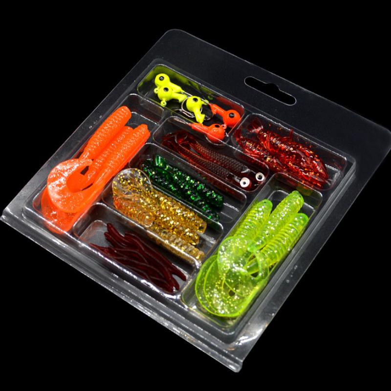 

1 Набор 17 шт. Металлические джиг-головки рыболовные крючки + 17 шт. Мягкая приманка червь личинка силиконовая рыба искусственная приманка снасти 33pcs