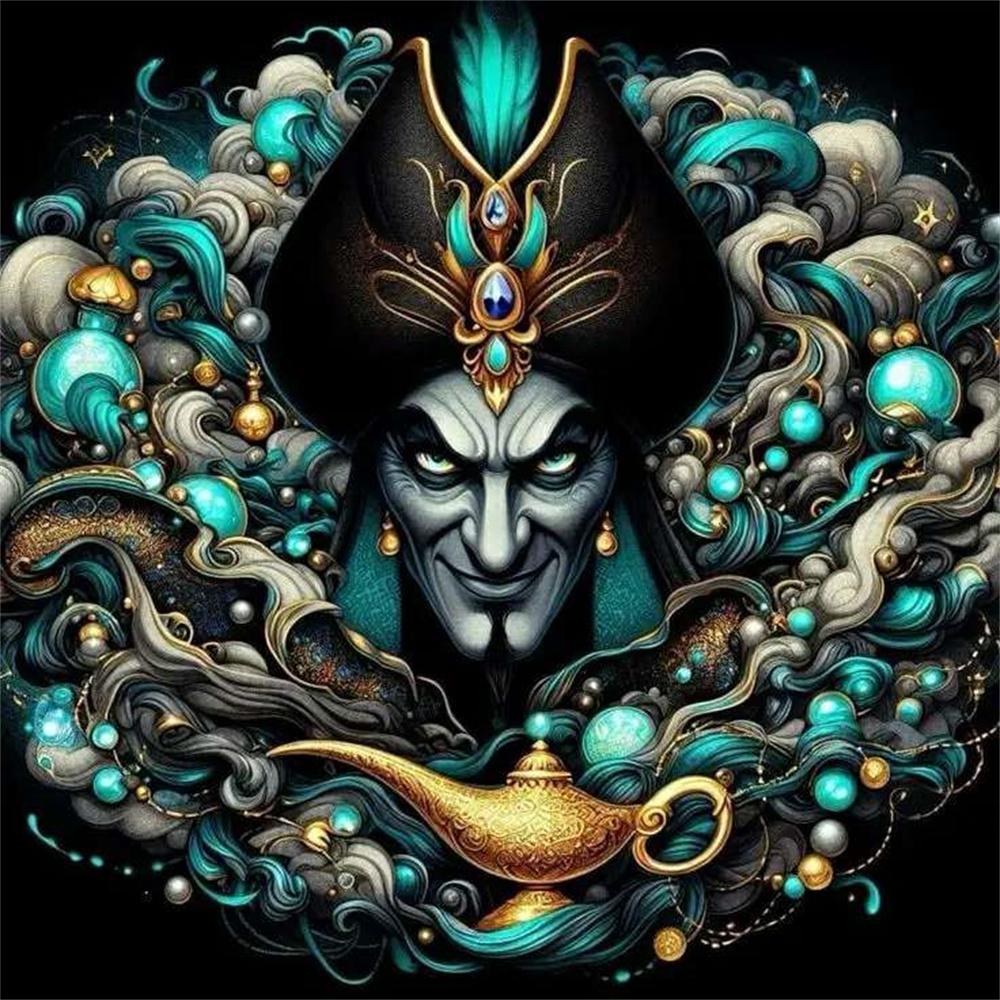 Disney Villains Puzzle Pattern Cross Printed Square Art Diamond Painting 5d Stitch Mosaic New Collection Big Size Children