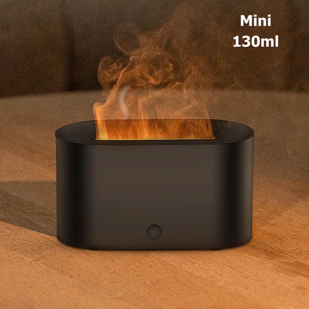 Mini Colorful Flame Air Aroma Diffuser Humidifier Aromatherapy Essential Oil Diffuser with Auto Off for Home Bedroom Office