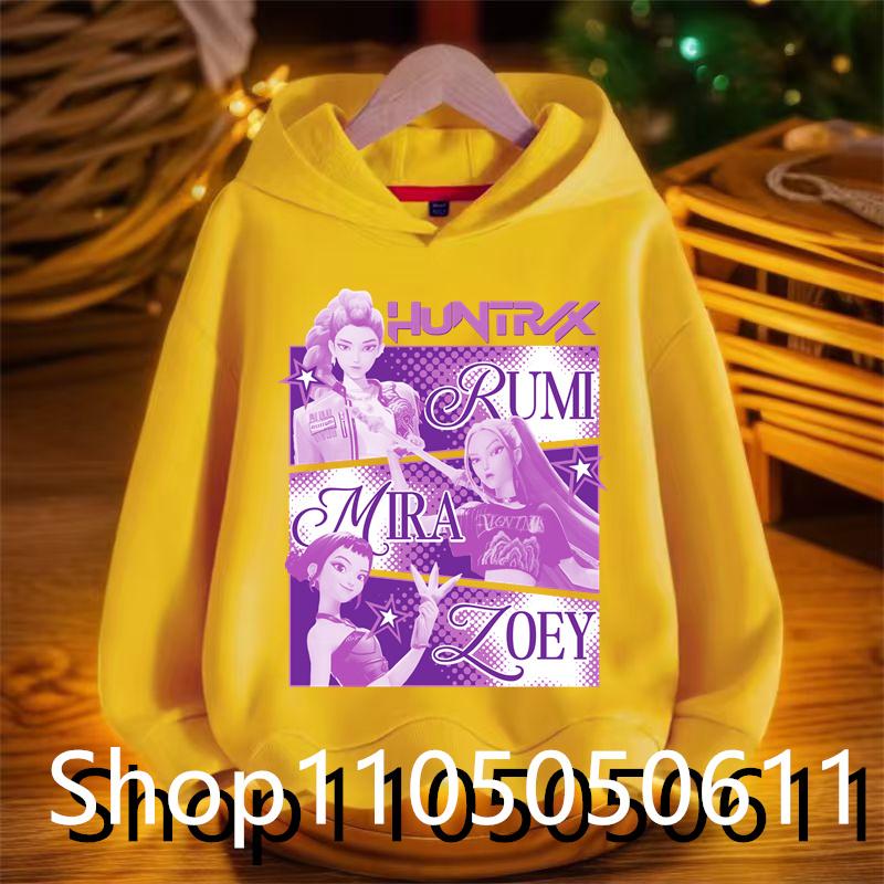 KPop Lovec démonů Huntrix Krátká mikina Dětské ležérní módní oblečení Pánská dětská bunda Dívčí mikina Sportovní oblečení Dětské