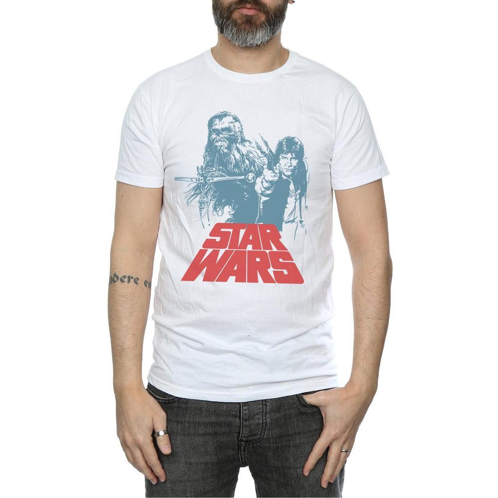STAR WARS Mens Han Solo Chewie Duet T-Shirt