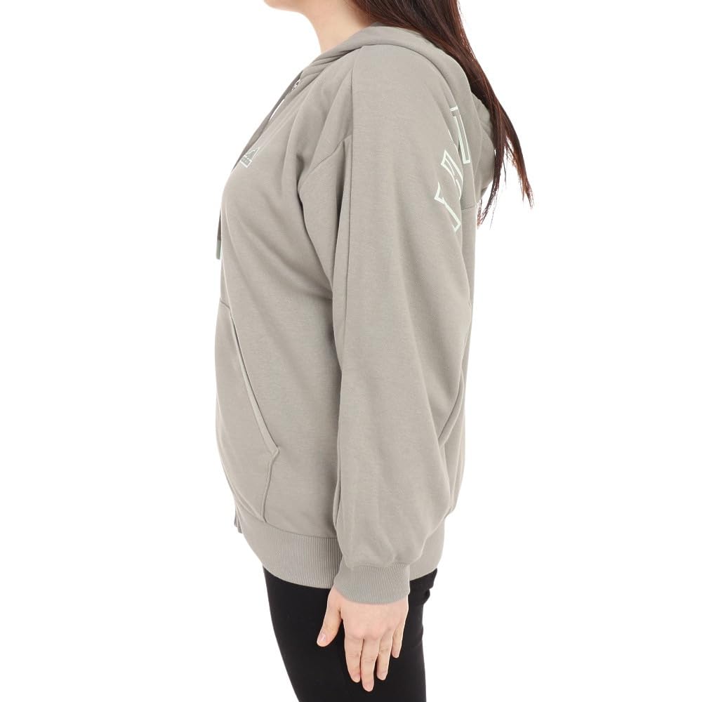 Adidas Word Sweatshirt JSY18 Silver Pebble Size M Women's Full-Zip Hoodie, (IM8737),