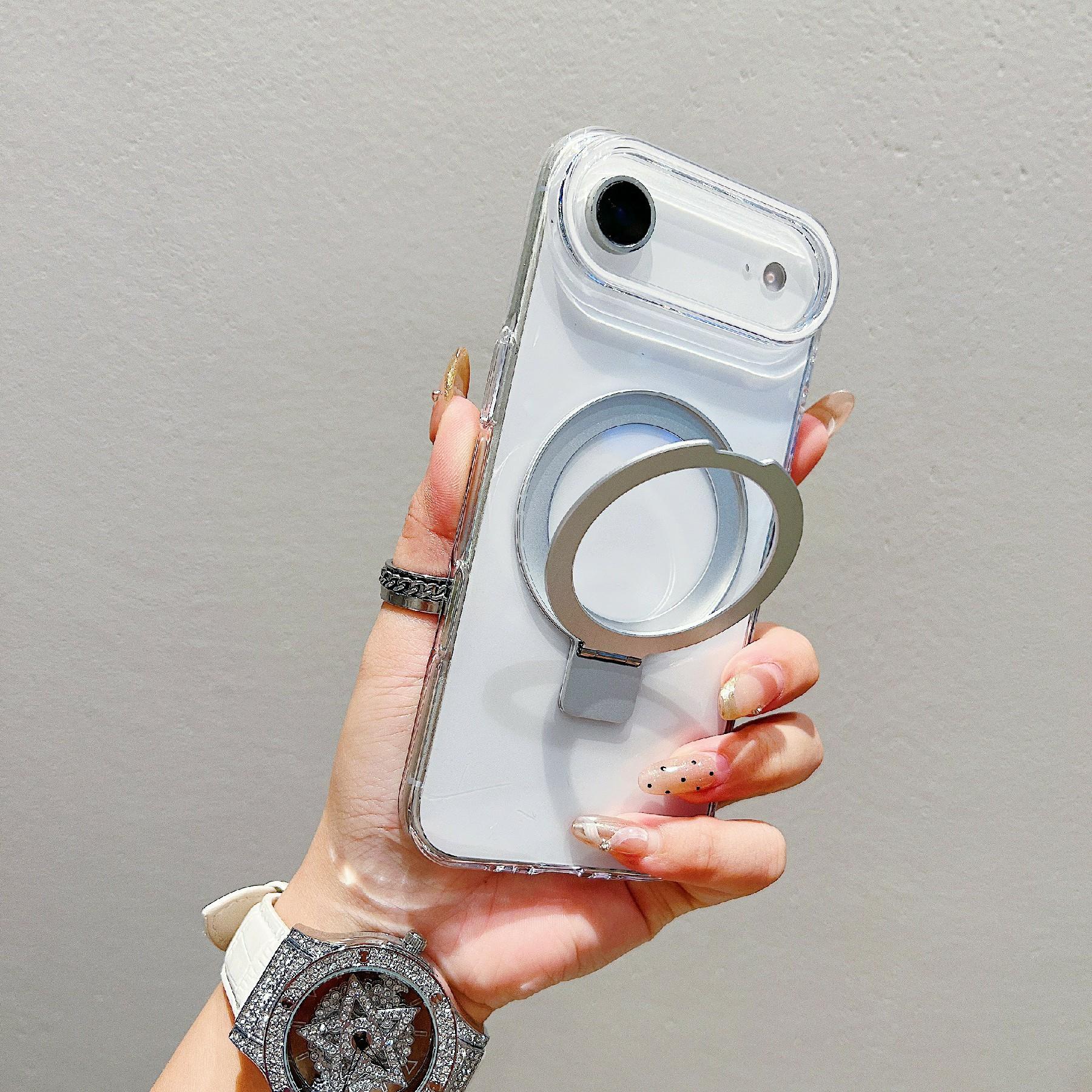 

For iPhone Air Magnetic Case Kickstand Clear TPU Phone Back Cover