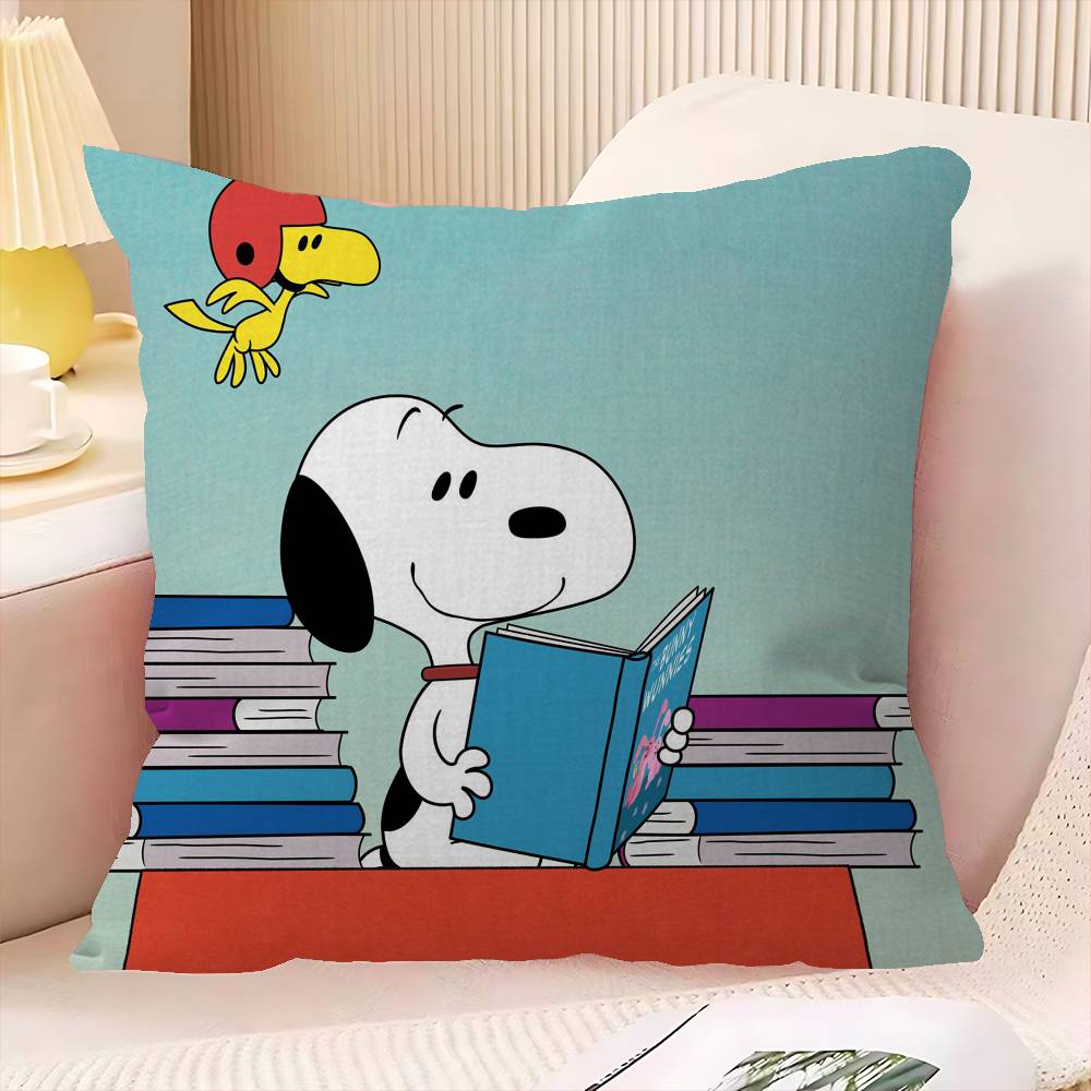 Cartoon S-Snoopy Maple Design Cushion Cover Happy Autumn Harvest Decor Holiday Decorati Pillow Cover