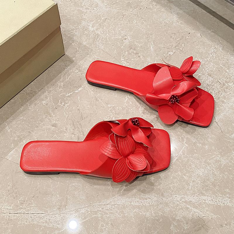 Fashion Sandals for Women 2025 Summer Open Toe Women Flower Slippers Shoes Ladies Comfort Soft Sole Beach Vacation Slides Shoes