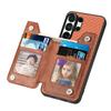 Portafoglio in Pelle con Cerniera Business Slot per Carte Custodia Telefono Per Samsung S25 Ultra S24 Plus S23 A17 A07 Cavalletto Copertura RFID