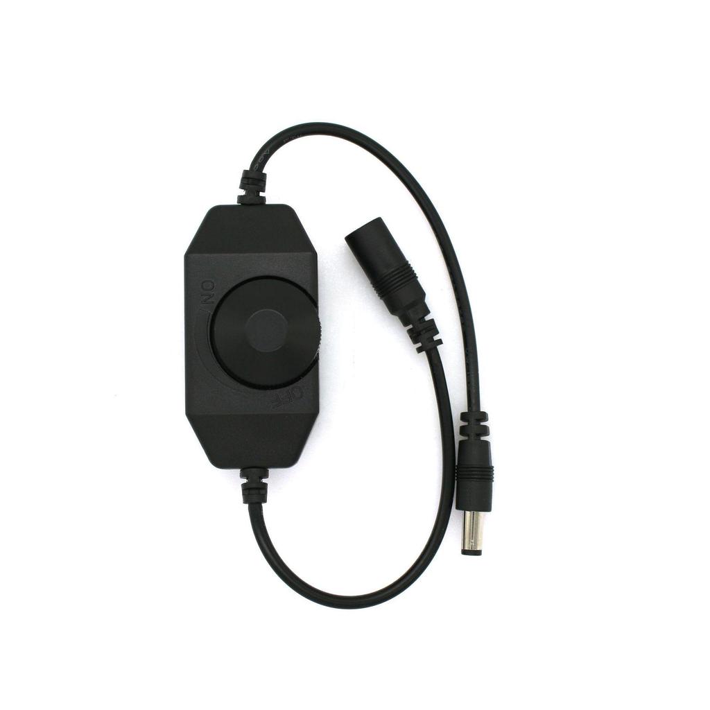 12V/24V Stepless Knob Dimmer for Single Color LED Light Strips and Bedside Lamps.