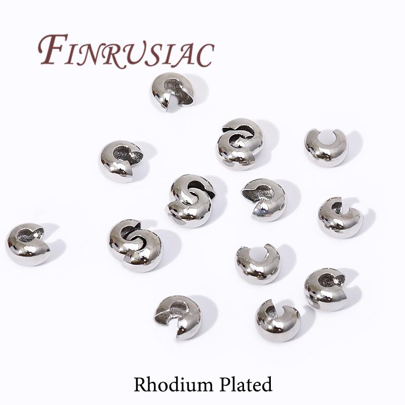 14K Gold Plated Brass Round Covers Crimp End Beads,Stopper Spacer Beads For Bracelets Accessories,DIY Jewelry Making Supplies