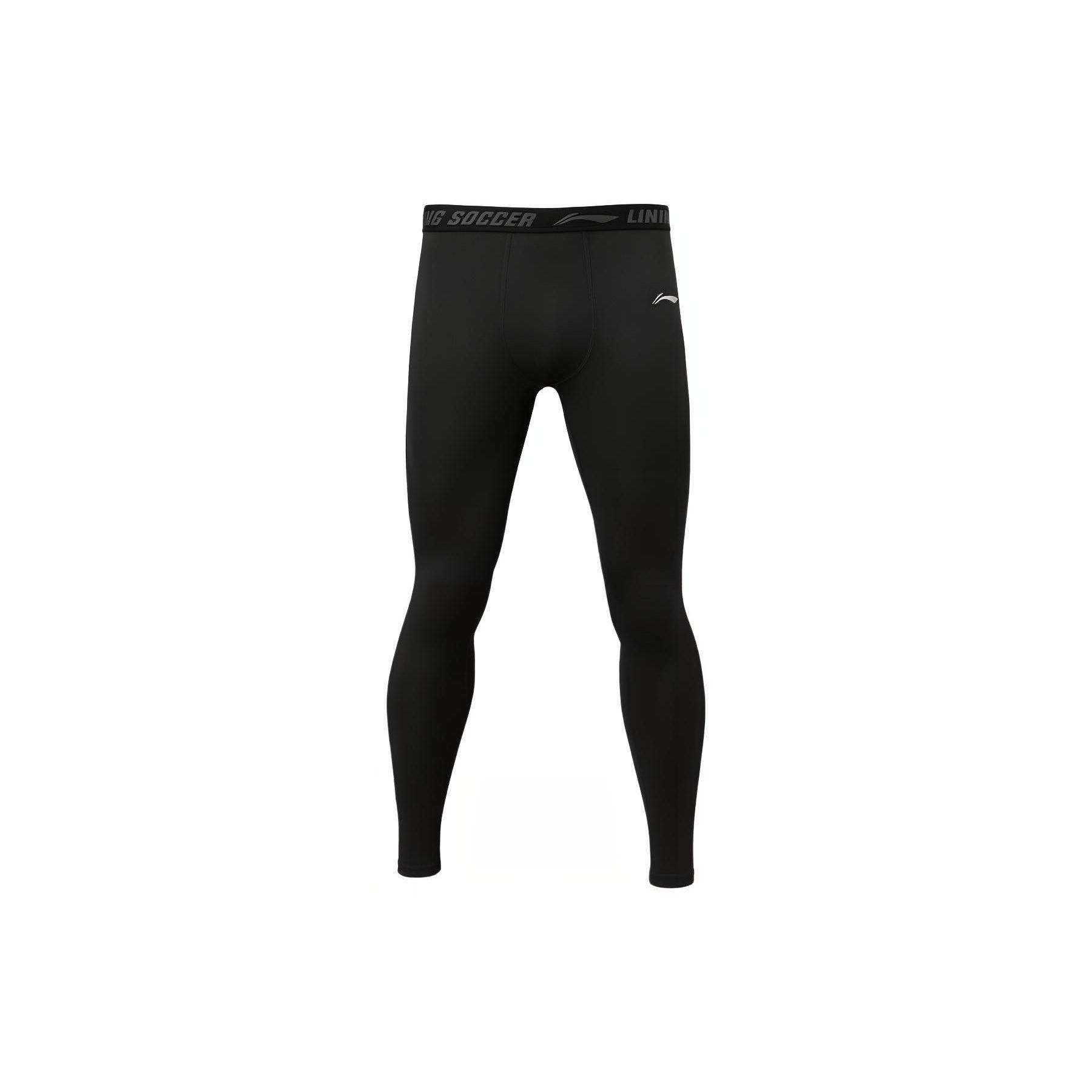 

Мужские облегающие длинные спортивные брюки с логотипом бренда Li Ning, черные AULSB45-1 S