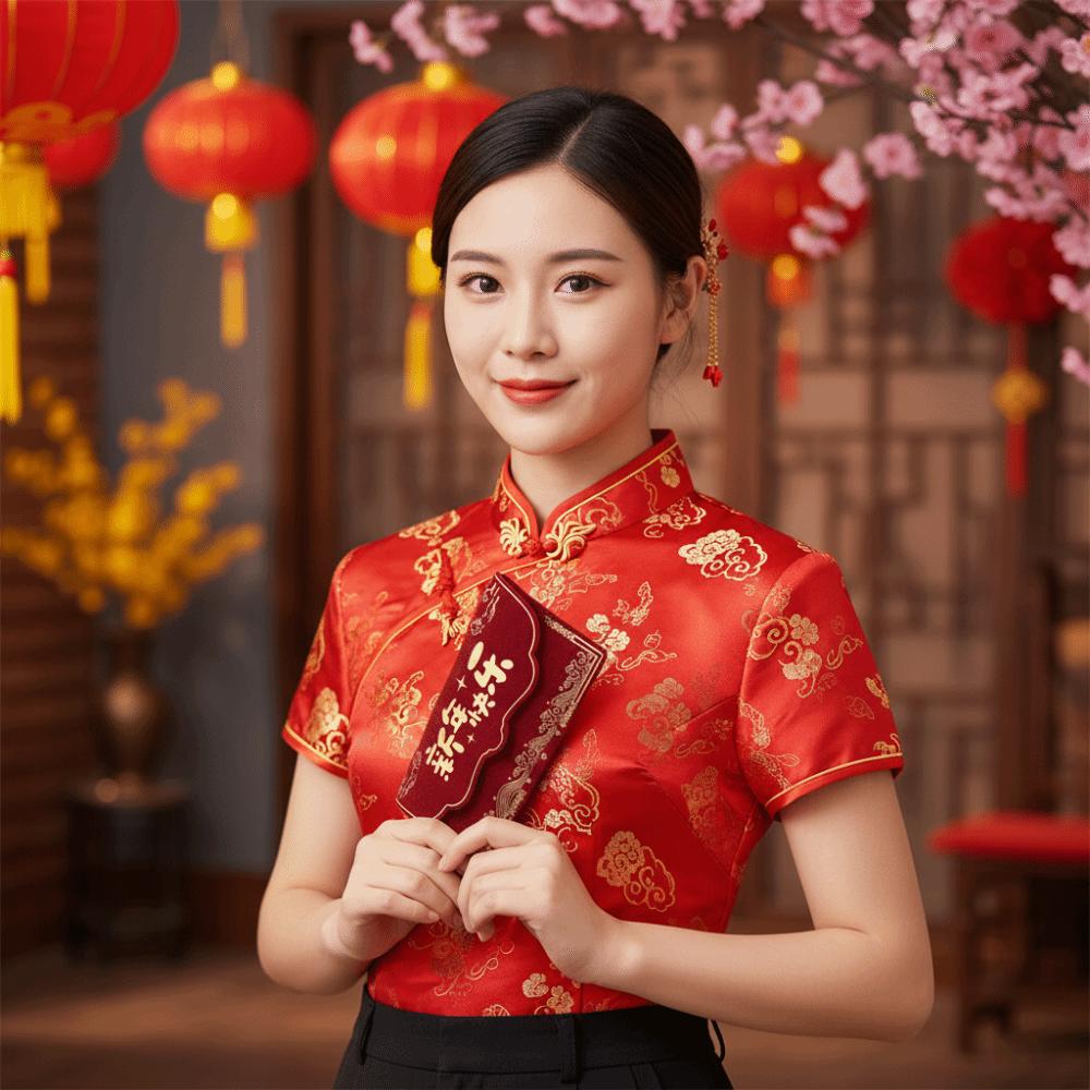 Wine Red Flocking Red Envelope Traditional Blessings Chinese New Year Red Packet Hot Stamping Lucky Money Bag Spring Festival