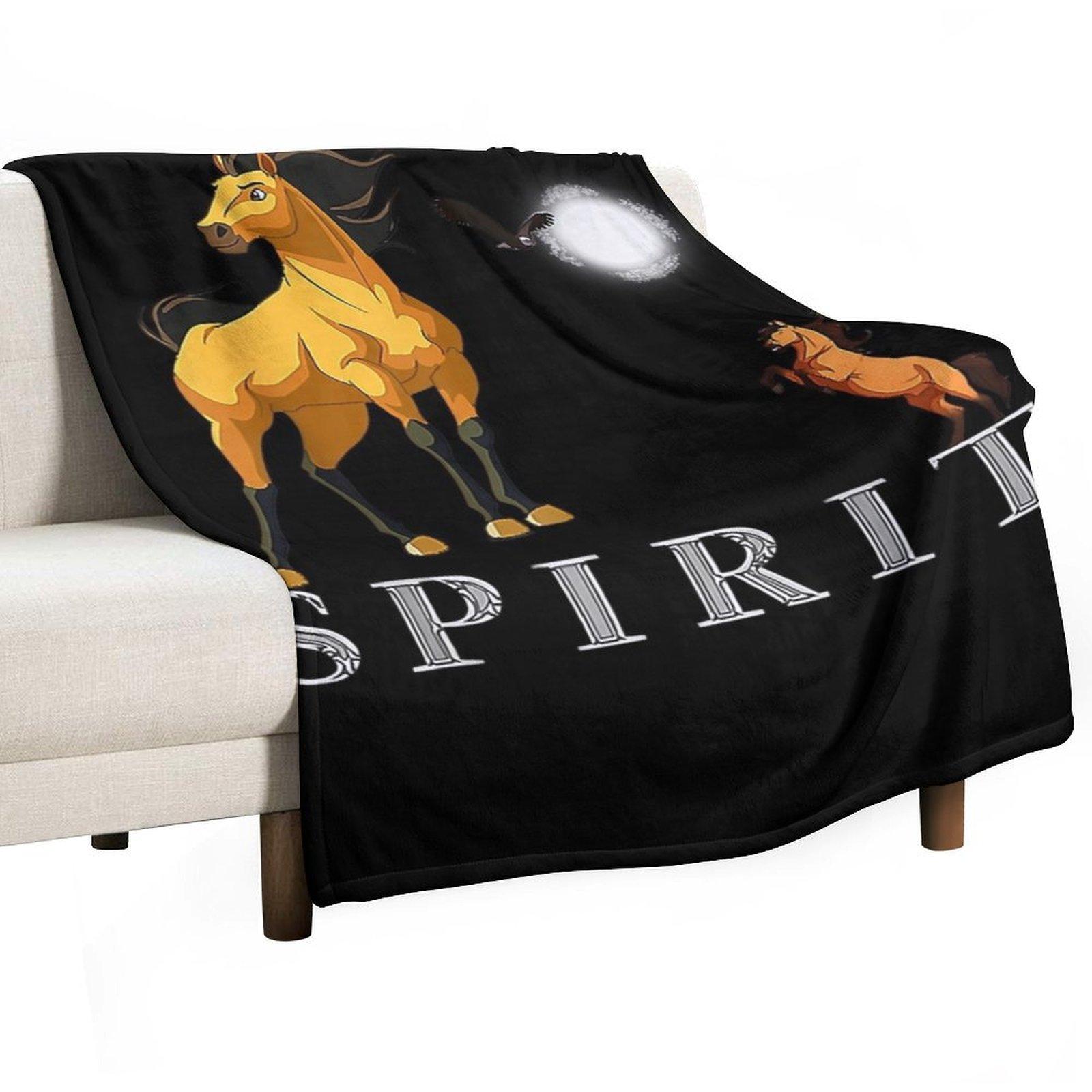 

Spirits Stallions of the Cimarrons Premium T-Shirt Throw Blanket for winter manga Sofa Quilt Single Blankets 30x40in