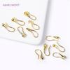18K Gold Plated Brass Earring Hooks For Jewelry Making,Earwire,Earrings Hook Wire Mounting,DIY Earrings Making Accessories