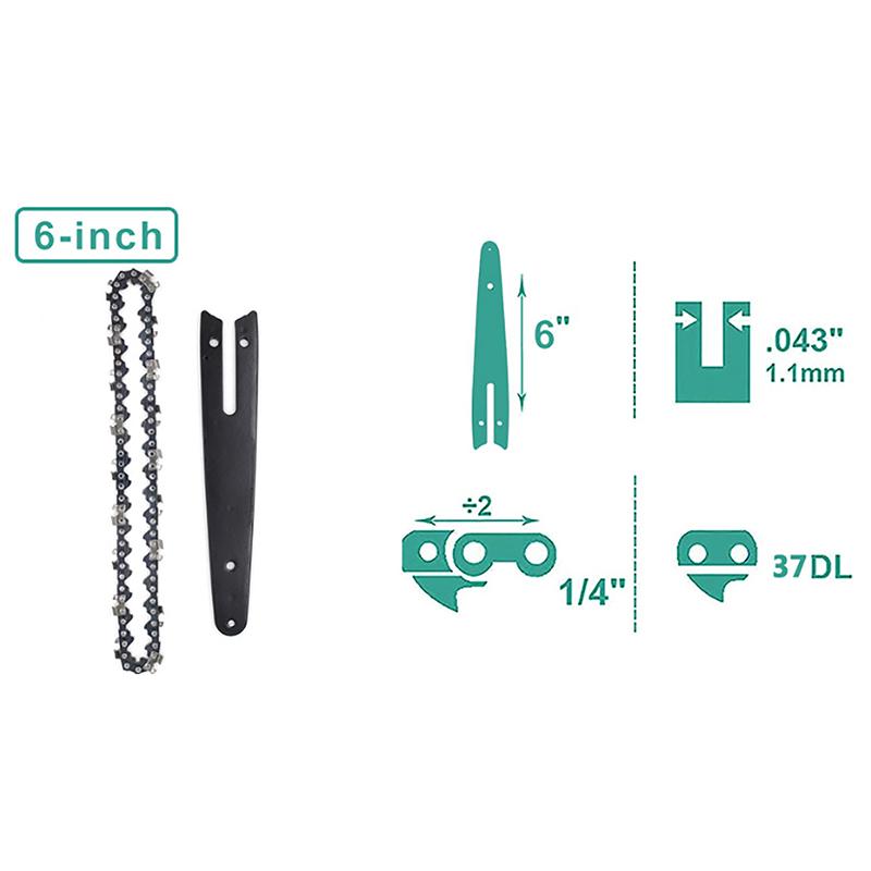 Lanțuri drujbă 6 Inch Ghid de înlocuire 37 Zale Lanț drujbă pentru mini drujbă cu lanț