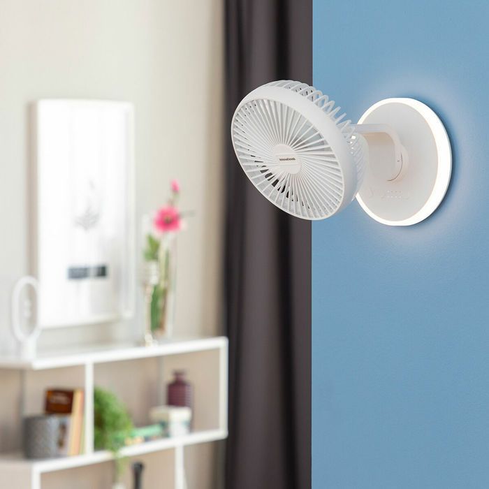 Ventilateur De Bureau - InnovaGoods - FanLed - Rechargeable - LED - Blanc