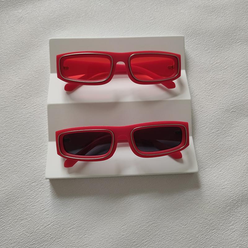 2 Pairs Per Set Small Frame Rectangle Sunglasses For Men Women Fashion Square Outdoor Eyewear Trendy Party Sun Glasses UV400