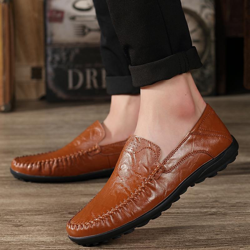 Letnie buty męskie Modne buty na co dzień Oddychające buty samochodowe dla użytkowników Modne leniwe buty Czarne mokasyny
