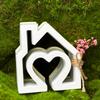 DIY Heart House Candlestick Silicone Mold Houses Ornament Making Mould Plaster Resin Candle Holder Crafts Casting Molds Home