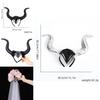 Halloween Party Chic Headband Includes Spooky White Veil And Colorful Horns