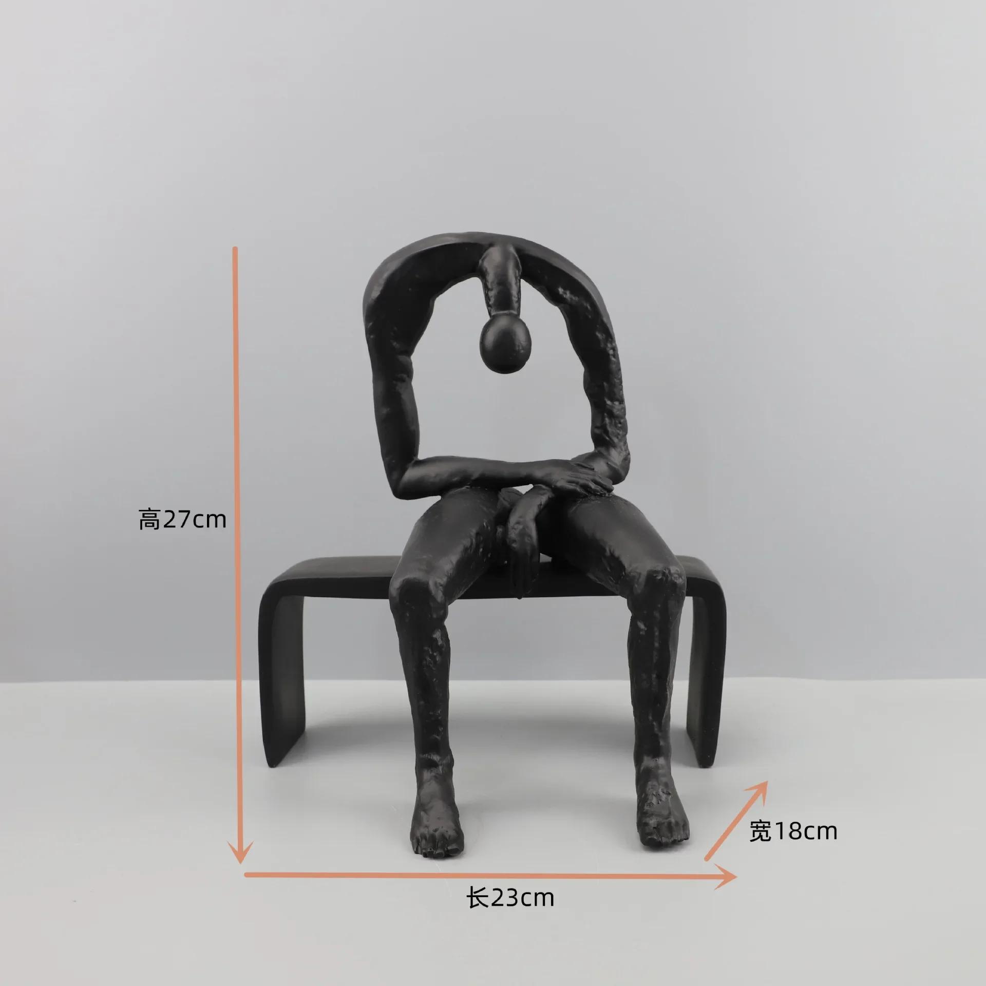 

Статуя фигуры разочарования, абстрактное произведение искусства, украшения, украшение стола, креативная полая скульптура персонажа, эстетика комнаты, декор чёрный