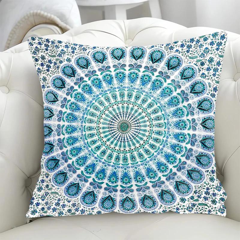Decorative Pillowcases X Blue Geometry Covers for Bed Pillows Lounge Chairs Cushion Cover  Pillow Hugs Fall Decoration
