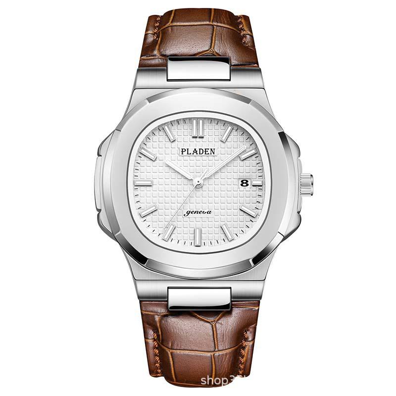 PLADEN Mens Quartz Watch Stainless Steel Waterproof Luminous Casual Sports Wristwatch