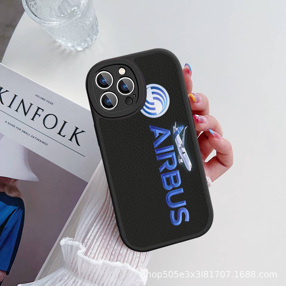 

A-Airbus Logo Phone Case For IPhone 16 15 14 13 12 11 Pro Max Plus Shockproof Leather Cover iPhone 15 pro