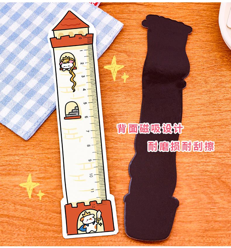 1pc Cartoon bus Magnetic Bookmark Ruler Student Cute High-value Bendable Ruler Special-shaped Magnetic Ruler