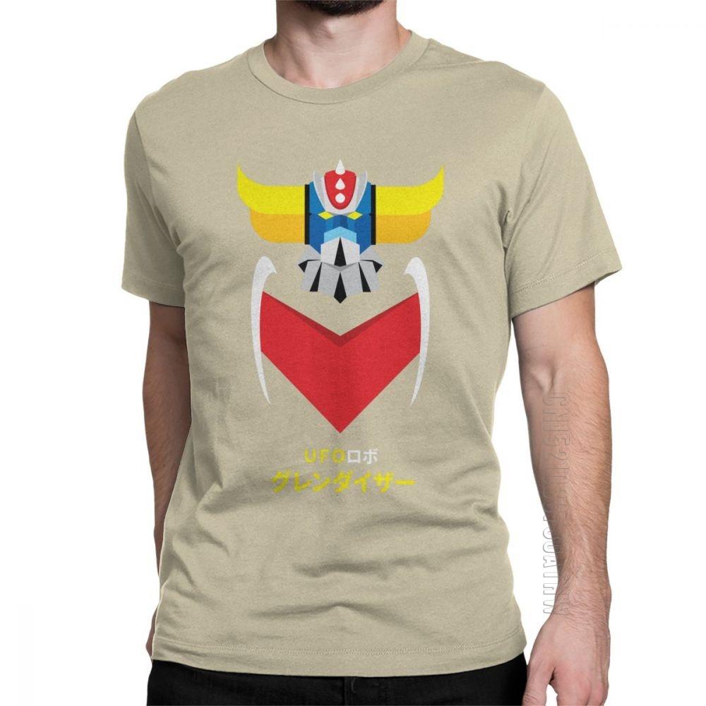 Grendizer Color And Japanese UFO Robot T Shirts For Men Designer Fun Tee Shirt O Neck Purified Cotton Clothing T Shirts