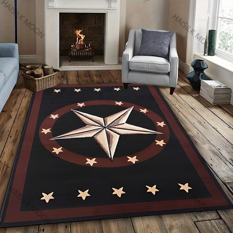 3D Vintage Pentagram Printed Carpet New Release! Rug for Living Rooms Bedrooms, Office Areas, Durable Machine Washable Mat Gifts