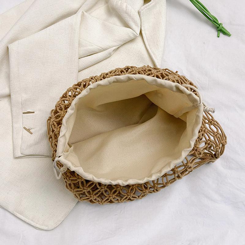 Yogodlns Borsa tessuta estiva per borse da donna Borsa a tracolla Boho da spiaggia lavorata a mano Borsa tote grande Borsa per la spesa scavata