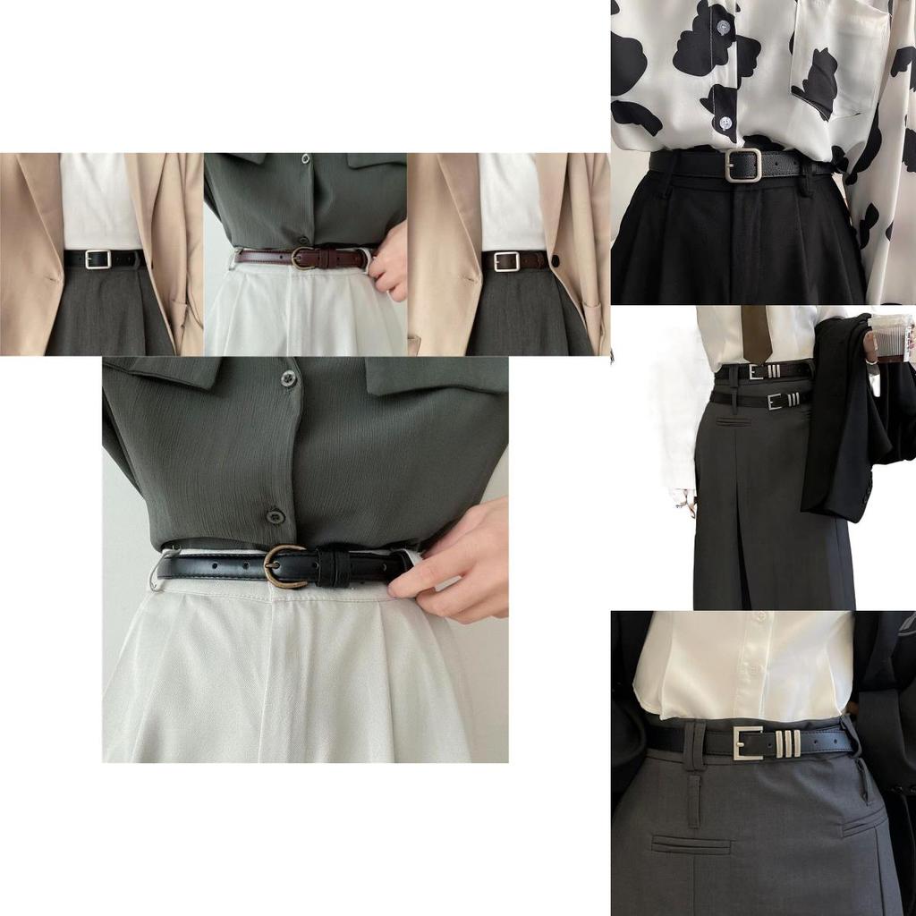 Vintage Black Women's Belt Effortless Fashionable Simple Pu Material For Stylish Outfits