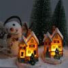 Luminous LED Lighted Houses Glowing Cabin Village Christmas Figurine  Desktop Collectible
