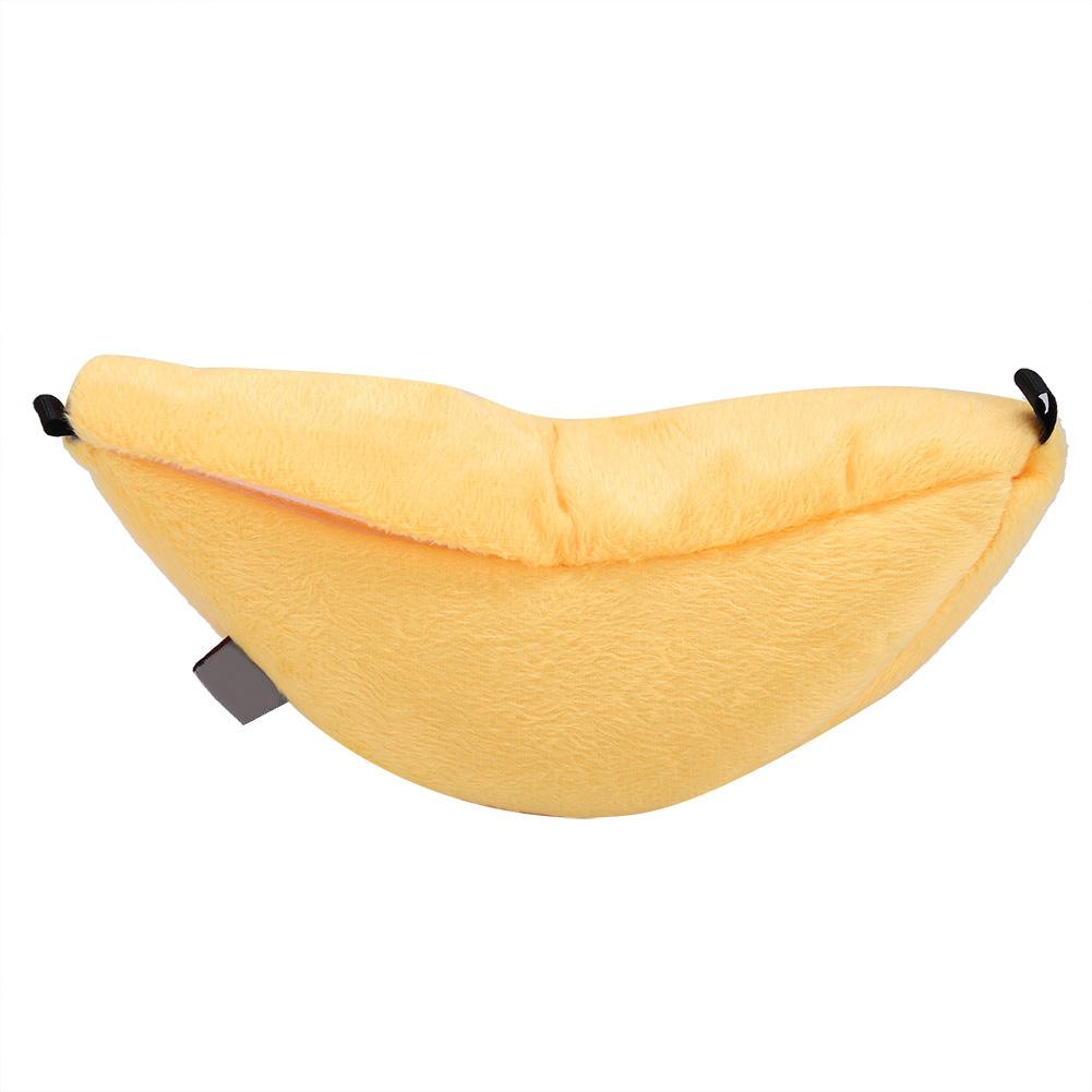 Hanging Pet Bed Velveteen Banana shaped Pet House for Hamster Hammock(Yellow)