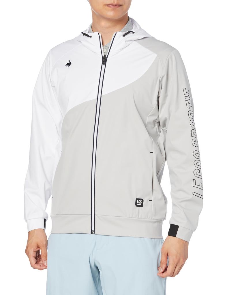 Coq Sportif Full Zip Cut and Sew Water Repellent Windproof Hooded Sporty Golf QGMWJL52 GY00 L [Le Golf] [Stretch Forcer] Men's (Gray)